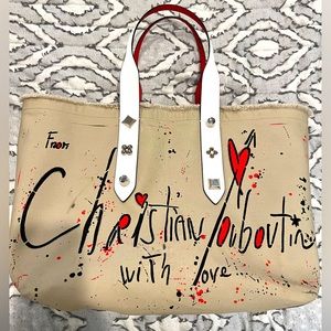 RARE XL Christian Louboutin Canvas Tote